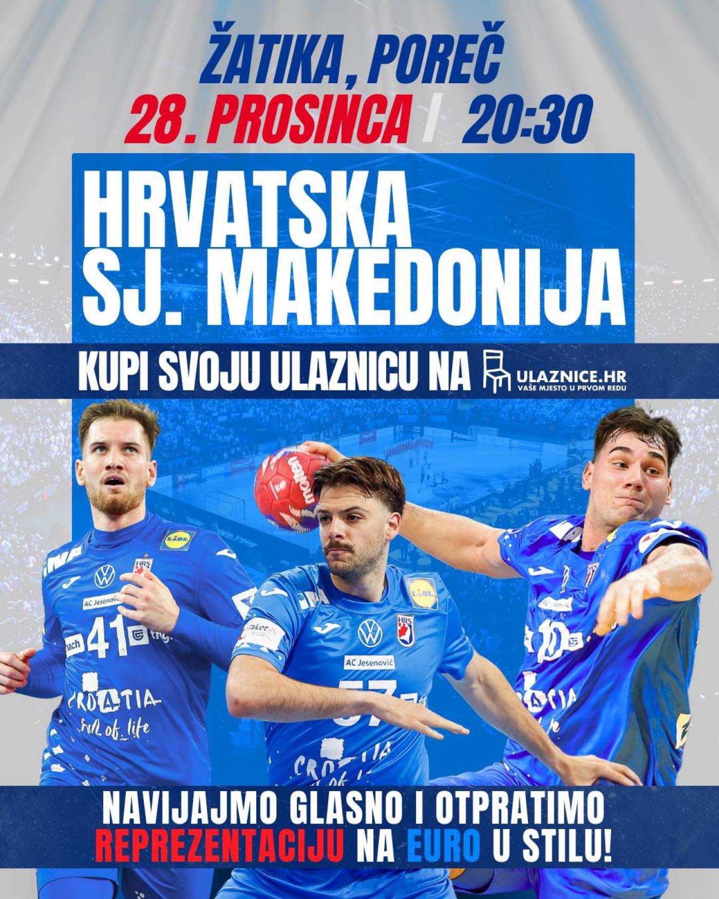 Poreč ponovno domaćin viceprvacima svijeta: Hrvatska i Sjeverna Makedonija odigrat će pripremnu utakmicu za Euro u dvorani Žatika