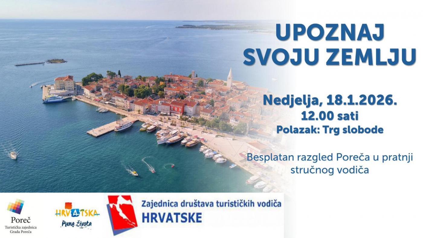 Turistička zajednica grada Poreča organizira besplatan obilazak grada u sklopu projekta „Upoznaj svoju zemlju“