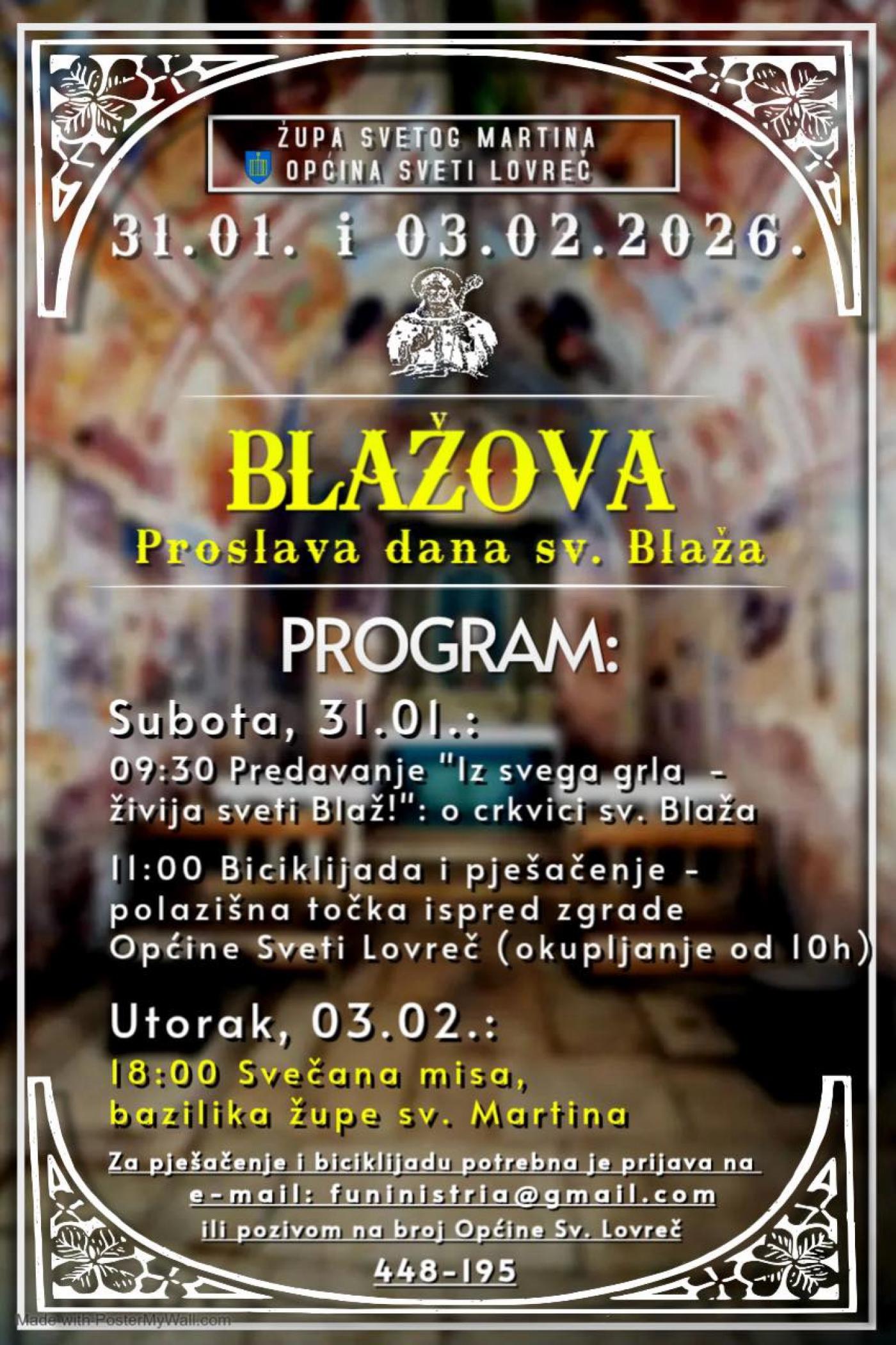 Proslava Dana sv. Blaža – „Blažova“ u Svetom Lovreču