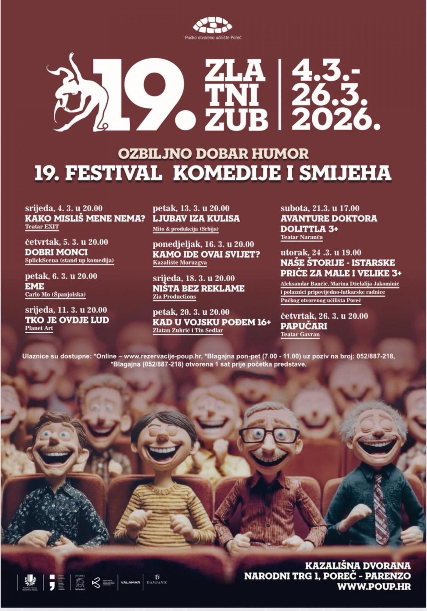 SMIJEH KAO LIJEK I TRADICIJA: Poreč postaje središte komedije uz 19. izdanje festivala „Zlatni zub“