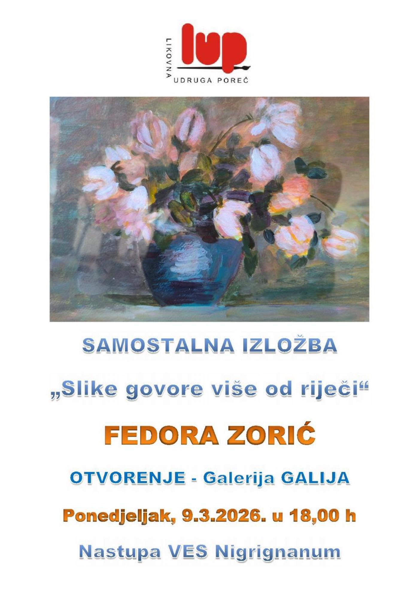 Slike govore više od riječi – izložba  slika Fedore Zorić