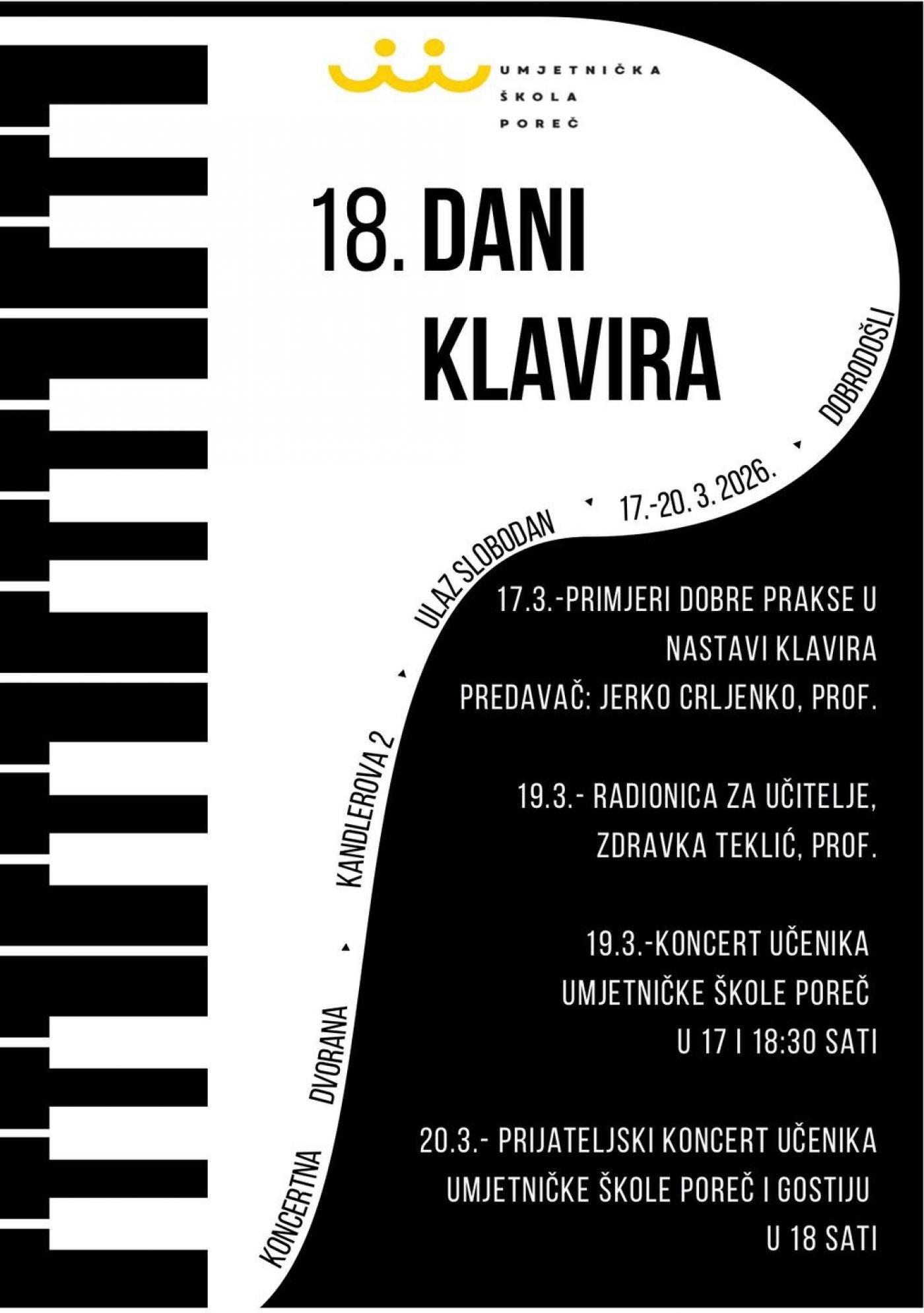 18. Dani klavira Umjetničke škole Poreč