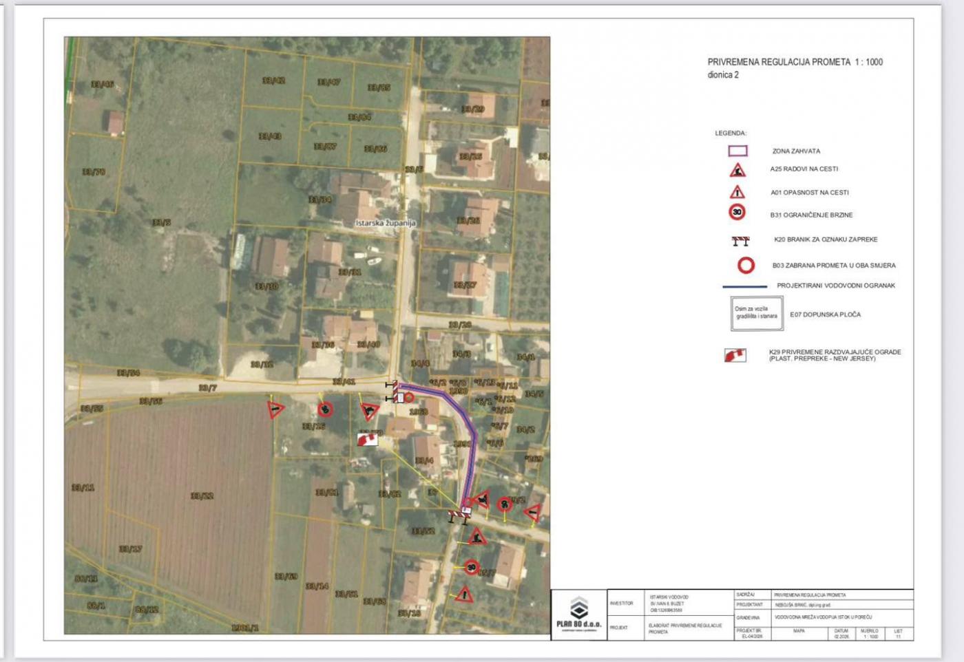 Privremeno zatvaranje ceste u Stanciji Vodopija zbog radova na vodovodu