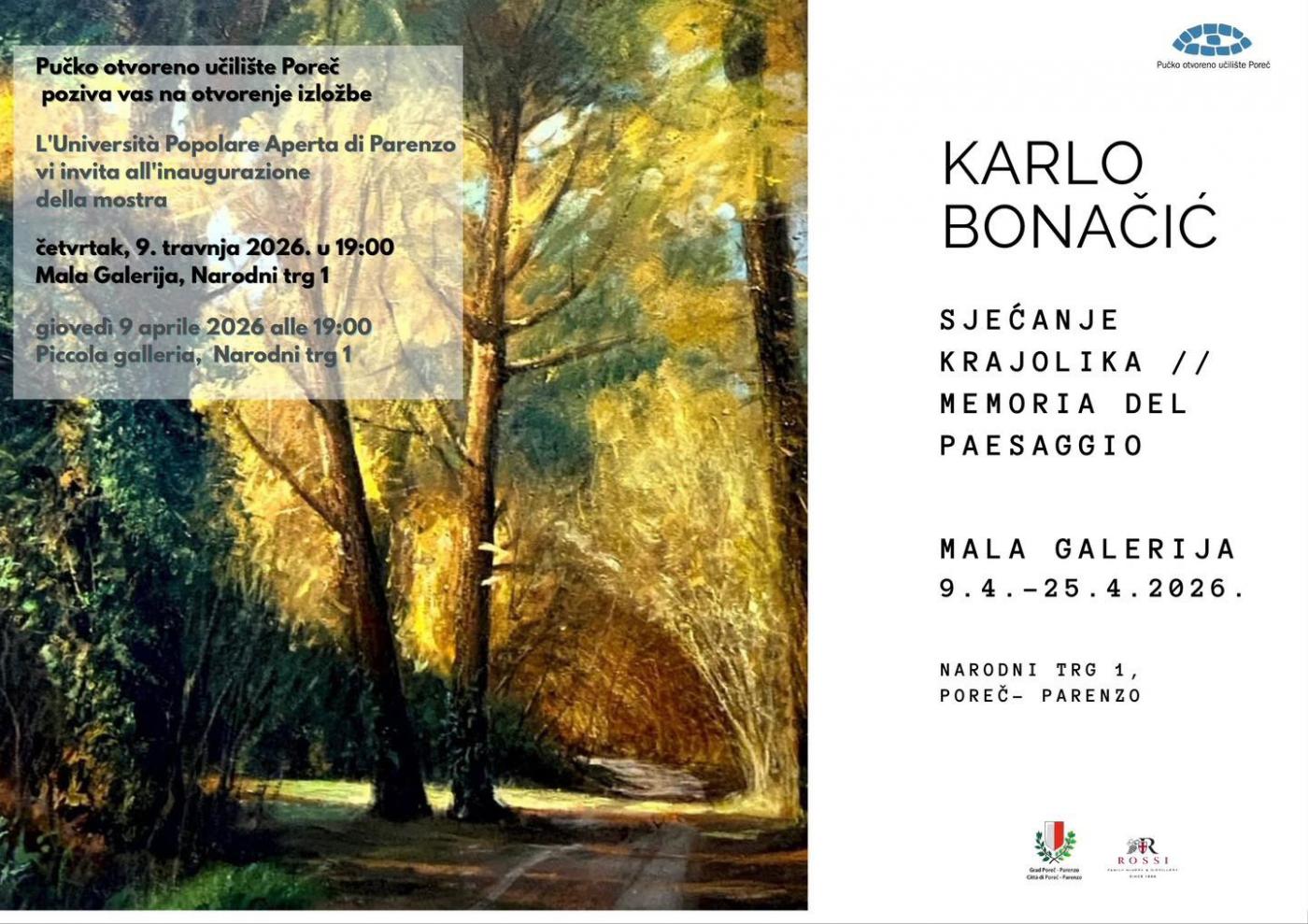 Otvorenje samostalne izložbe Karla Bonačića: Sjećanje krajolika