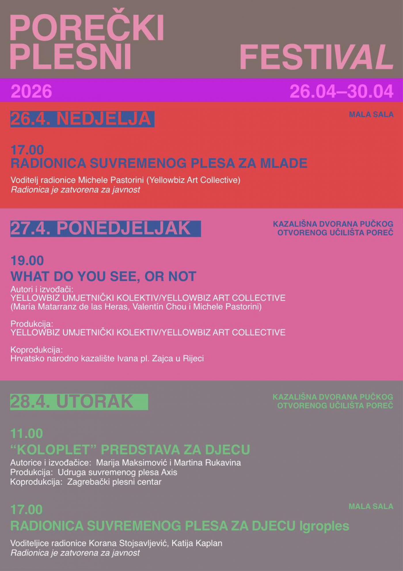 Porečki plesni festiVAL (26.4. – 30.4.2026)