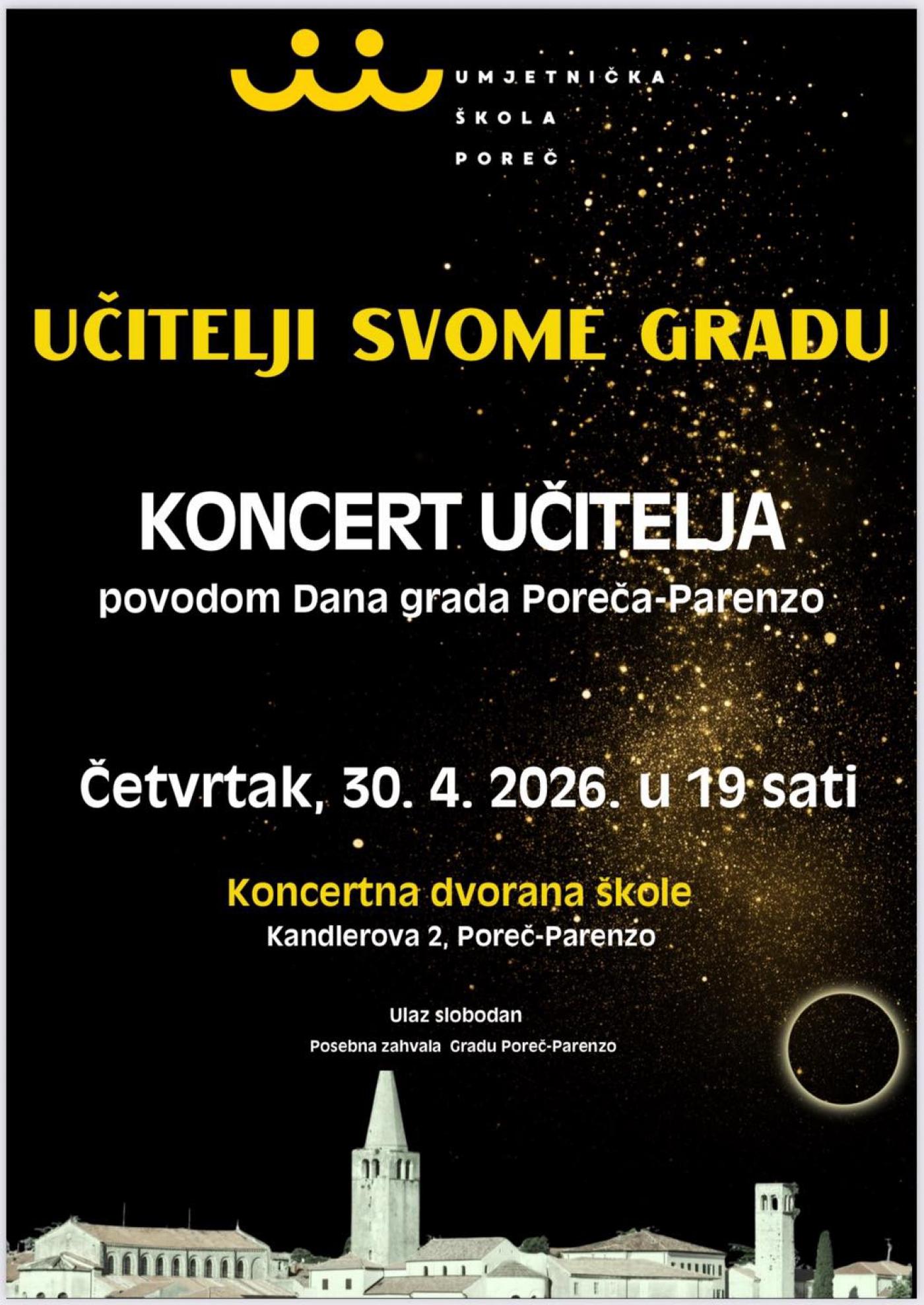 Glazbeni dar Poreču: Svečani koncert učitelja povodom Dana Grada Poreča-Parenzo