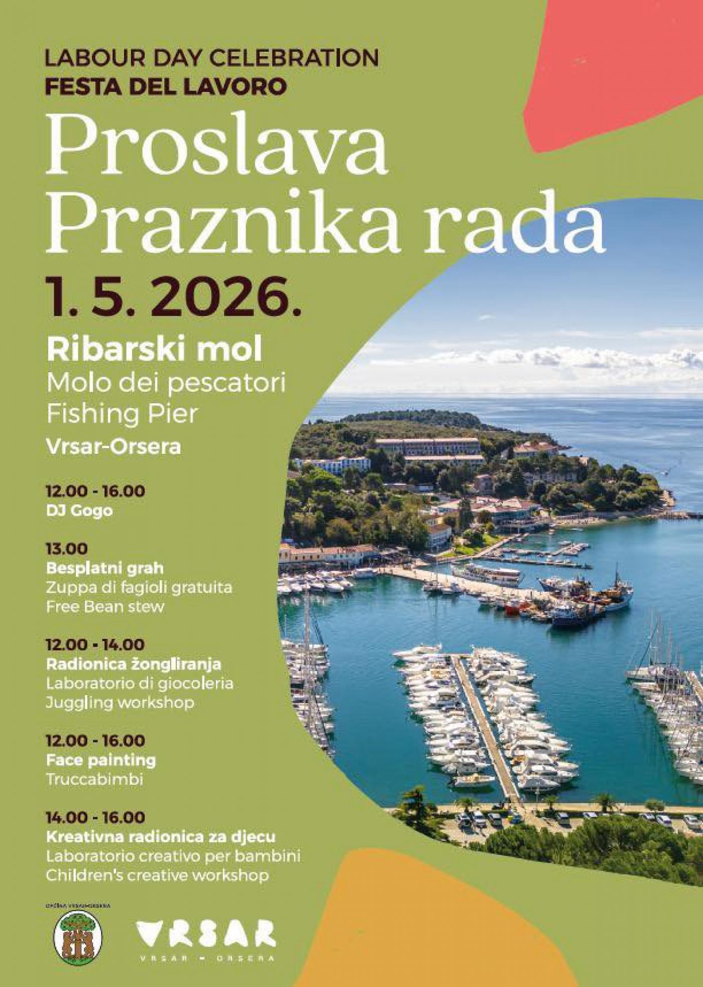 Općina Vrsar-Orsera i TZO Vrsar organiziraju proslavu Praznika rada