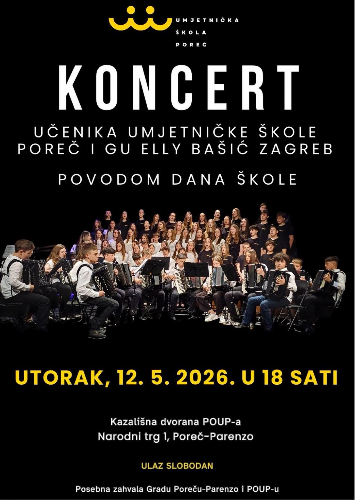 Umjetnička škola Poreč slavi Dan škole velikim koncertom u kazalištu uz goste iz Zagreba