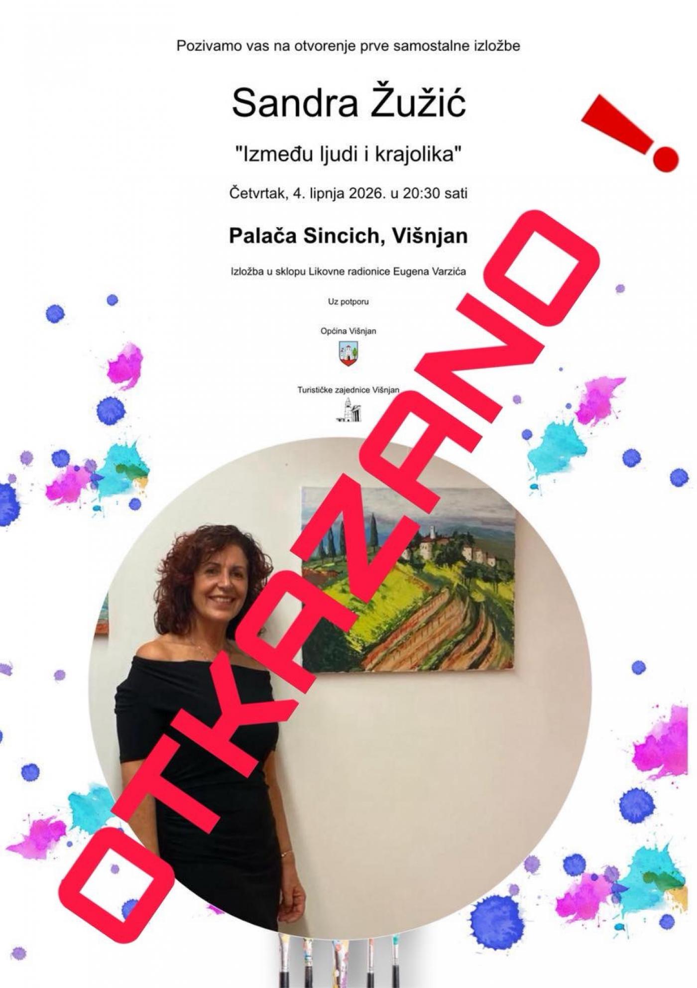 Otkazivanje Samostalne izložbe – Sandra Žužić
