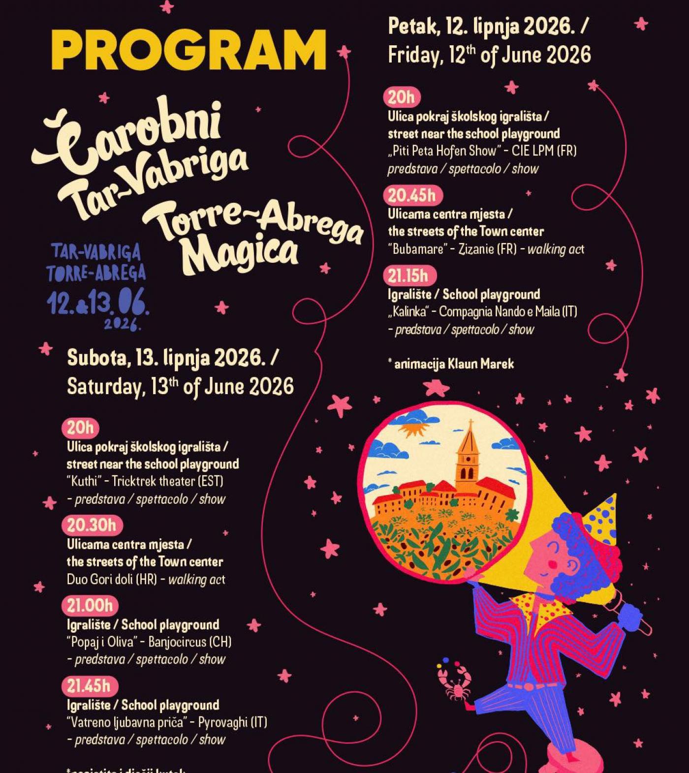 12. i 13. lipnja u  Taru  Započinje 12. izdanje međunarodnog uličnog festivala FUČ – Festival uličnih čarobnjaka: Čarobni Tar