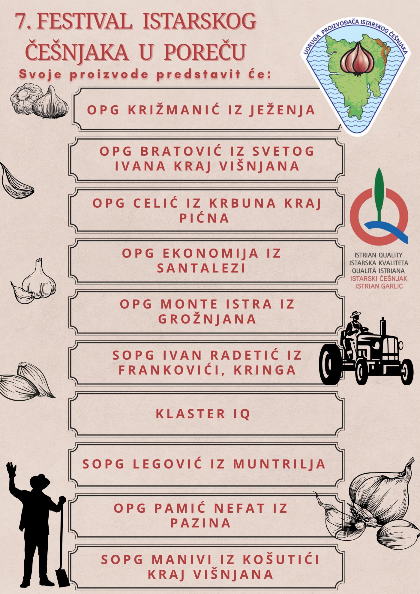 POREČ: Ovoga vikenda 7. Festival istarskog češnjaka na Trgu slobode