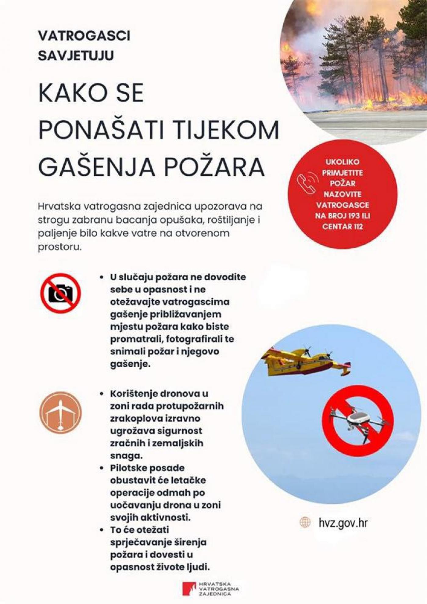 Vatrogasci apeliraju - ne koristite dronove za snimanje požara