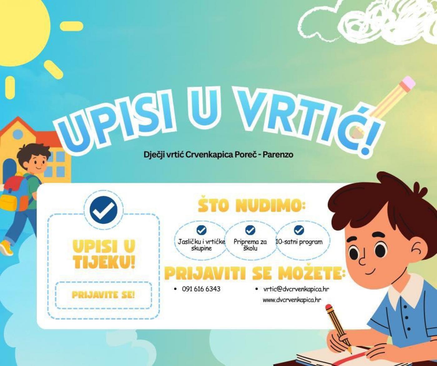 Upisi u Dječji vrtić Crvenkapica Poreč – Parenzo