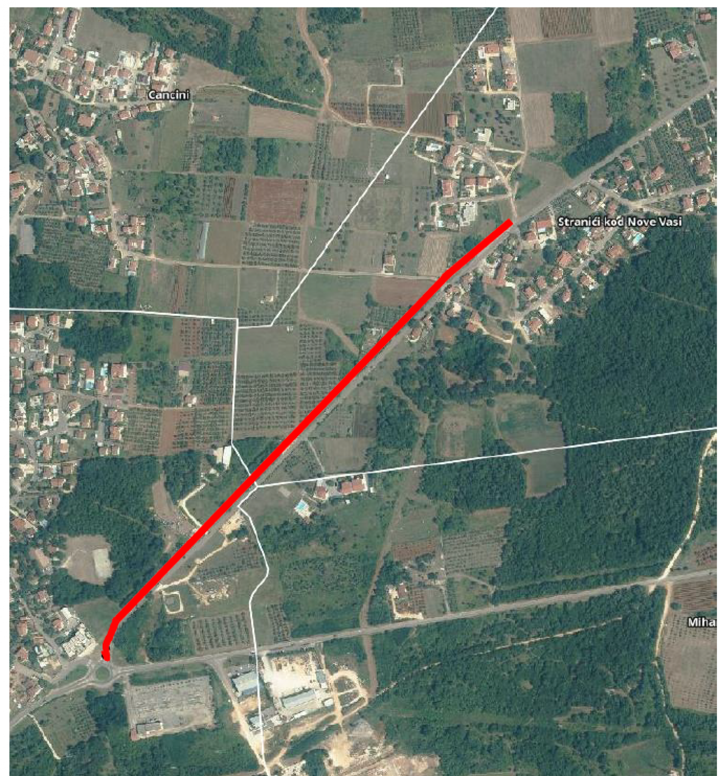 Radovi na spajanju pješačke komunikacije na cesti Kukci-Stranići