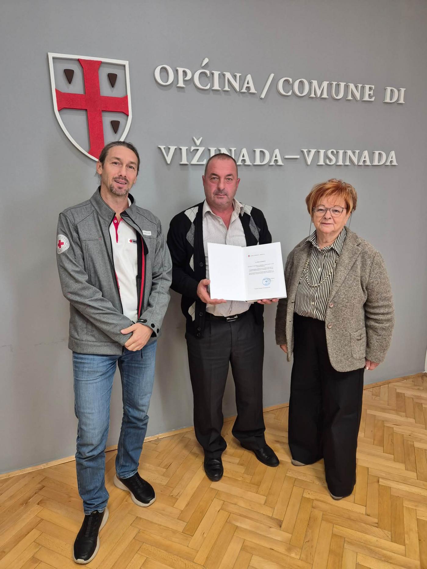 U povodu Dana dobrovoljnih davatelja krvi održan svečani prijem u Općini Vižinada-Visinada